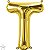 Balão Qualatex 34" - Letra - T Ouro - 1 Un - Imagem 1