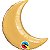 Balão Qualatex 35" - Lua Crescente - Ouro Metalizado Liso - 1 Un - Imagem 1