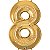 Balão Qualatex 34" - Número Oito Ouro - 1 Un - Imagem 1