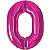 Balão Qualatex 34" - Número Zero Magenta - 1 Un - Imagem 1