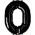 Balão Qualatex 34" - Número Zero Preto Onix - 1 Un - Imagem 1