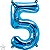 Balão Qualatex 16" - Número - 5 Azul - 1 Un - Imagem 1