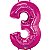 Balão Qualatex 16" - Número - 3 Magenta - 1 Un - Imagem 1