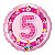 Balão Qualatex 18" - Redondo - 5 Anos Rosa Bailarinas - 1 Un - Imagem 1
