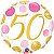 Balão Qualatex 18" - Redondo - 50-Pontos Rosa E Ouro - 1 Un - Imagem 1