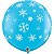 Balão Qualatex 3" - Redondo Azul Casca De Ovo - Flocos De Neve E Luzes - 2 Un - Imagem 1