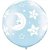 Balão Qualatex 30" - Redondo Azul Claro Perolado - Lua E Estrelas Bebês A-R - 2 Un - Imagem 1