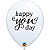 Balão Qualatex 11" - Redondo Branco - Happy You Day - 50 Un - Imagem 1