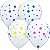 Balão Qualatex 11" - Redondo Branco - Pontos Coloridos - 50 Un - Imagem 1