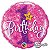 Balão Qualatex 18" - Redondo Hol - 1St Birthday-Estrelas Rosas - 1 Un - Imagem 1