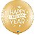 Balão Qualatex 3" - Redondo Ouro - Happy New Year-Pontos - 2 Un - Imagem 1