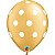 Balão Qualatex 11" - Redondo Ouro - Pontos Polka Grandes - 50 Un - Imagem 1