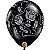 Balão Qualatex 11" - Redondo Preto Onix - Rosas De Glitter A-R - 25 Un - Imagem 1