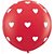 Balão Qualatex 3" - Redondo Vermelho - Corações Grandes A-R - 2 Un - Imagem 1