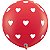 Balão Qualatex 3" - Redondo Vermelho - Corações Aleatórios A-R - 2 Un - Imagem 1