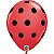 Balão Qualatex 11" - Redondo Vermelho - Pontos Polka Grandes - 50 Un - Imagem 1