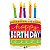 Balão Qualatex 35" - Shape - Happy Birthday-Bolo E Velas - 1 Un - Imagem 1