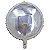 Balão Holográfico Redondo Com Canudo Prateado 18" - Silver Plastic - 1 Unidade - Imagem 1