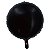 Balão Cromado Redondo com Canudo Preto 18" - Silver Plastic - 1 Unidade - Imagem 1