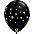 Balão Qualatex 11" Redondo Estrelas Contemporâneas Preto - 50 Un - Imagem 1