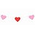 Bandeirola Corações Love 1,8m - 1 Un - Imagem 1