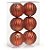 Bola de Natal com Listras Vermelho Ouro 8cm - 6 Un - Imagem 1