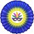 Enfeite de Papel Decoração de Carnaval Fiorata Tingida 30cm Azul - Imagem 1