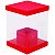 Caixa Quadrada com Tampa Liso 20x20x28cm Vermelho - 1 Un - Imagem 1