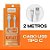 Cabo USB Kaidi tipo C KD-331C Branco- 2 METROS - Imagem 1