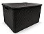 Caixa Organizadora Rattan Com Tampa 40 Litros Preto Arqplast 25603 - Imagem 1
