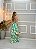 Vestido Longo Verde com Estampa Tropical – Alça Halter e Saia Fluida - Imagem 2