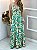 Vestido Longo Verde com Estampa Tropical – Alça Halter e Saia Fluida - Imagem 3