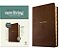 Nlt Large Print Thinline Center-Column Reference Bible, Filament Enabled (Leatherlike, Brown Holy Cross, Indexed, Red Letter)-.. - Imagem 1