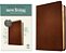Nlt Thinline Center-Column Reference Bible, Filament Enabled (Genuine Leather, Brown, Red Letter)-.. - Imagem 1