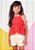 Conjunto Bata Vermelha e Short Bege - Imagem 1