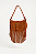 BOLSA BOHO DE FRANJAS EM COURO CAMURÇA | PATRICE - Imagem 1