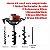 Perfurador de solo a gasolina 52cc com broca 80x20cm, 80x15cm, 80x10cm e 2pc extensor 60cm Marca Tssaper Modelo PS52CC-1 - Imagem 2