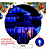 Cascata De Natal 100 LEDS Luz Azul 8 Funções tomada macho / fêmea 3,00m 127V. - Imagem 3