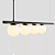 Pendente com 4 globos Moon 15x80x12cm Aluminio preto e Vidro. - Imagem 3