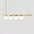 Pendente com 4 globos Moon 15x80x12cm Aluminio dourado e Vidro. - Imagem 3