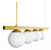 Pendente com 4 globos Moon 15x80x12cm Aluminio dourado e Vidro. - Imagem 4
