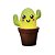 Luminária Cactus Kawaii 22x17x13cm Polietileno Verde e Marrom. - Imagem 1