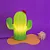 Luminária Cactus Flor Kawai 28x26x14cm Polietileno Verde e Vermelho. - Imagem 8