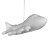 Pendente Avião 18x39x48cm Polietileno Branco. - Imagem 1
