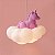 Pendente Nuvem Unicórnio 37x42,5x33cm Polietileno Branco e Rosa. - Imagem 2
