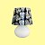 Abajur Micro Lampe Caveira Ø15x20cm Polietileno Branco e Preto. - Imagem 2