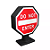 Luminária Placa Do Not Enter 34,5x25,5x8cm Polietileno Preto e Vermelho. - Imagem 1