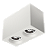 Luminária de Sobrepor Retangular Facho orientável 21,3x11x14cm 2x AR70 LED Alumínio Branco fosco. - Imagem 1