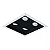 Spot de Embutir Sura Quadrado Mini Dicroica 18,7x18,7x7,4cm Alumínio Preto Fosco. - Imagem 1