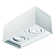 Spot de Sobrepor Sura Face Recuada Retangular Duplo Dicroica PAR16 9x21,2x10,9cm Alumínio Branco Fosco. - Imagem 1